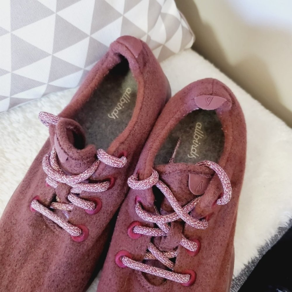 Allbirds Burgundy Wool Womens Light Weight Running Shoes Sneakers 9 - Picture 4 of 6